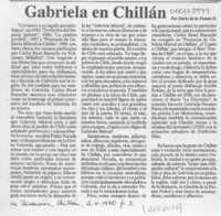 Gabriela en Chillán  [artículo] Darío de la Fuente D.