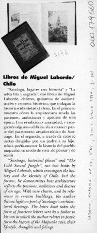 Libros de Miguel LabordeChile  [artículo].