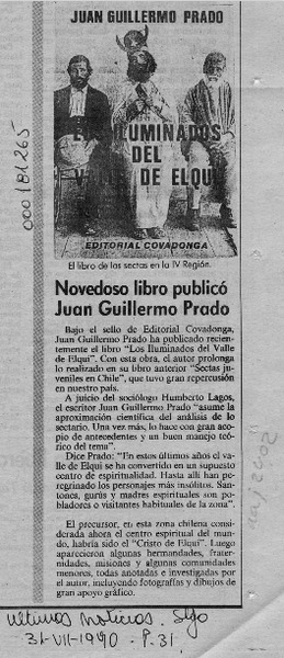 Novedoso libro publicó Juan Guillermo Prado  [artículo].
