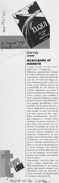 Acercando el misterio  [artículo] María Eugenia Meza [y] Yolanda Montecinos.