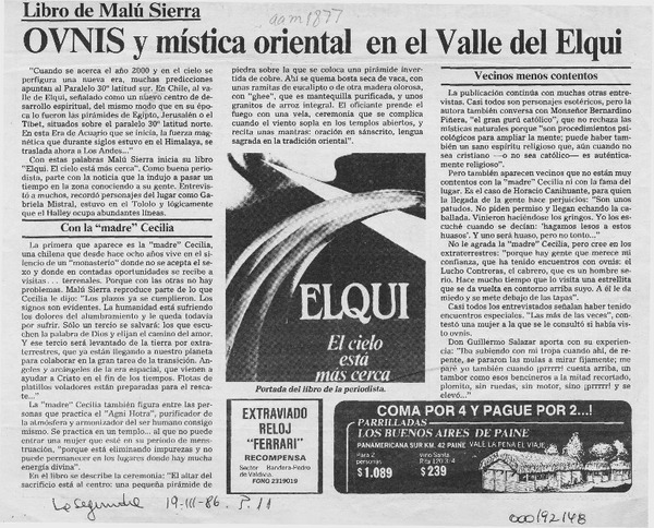 Ovnis y mística oriental en el Valle del Elqui  [artículo].