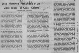 José Martínez Fernández y un libro sobre "El caso Calama"