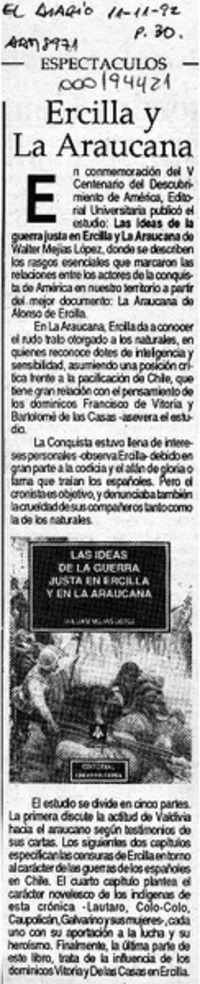 Ercilla y La Araucana  [artículo].