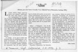 "Alhué"  [artículo] H. R. Cortés.
