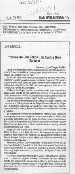 "Calles de San Felipe", de Carlos Ruiz Zaldívar  [artículo] José Vargas Badilla.