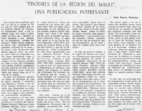 "Pintores de la región del Maule", una publicación interesante  [artículo] José María Palacios.