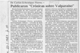 Publicaron "Crónicas de Valparaíso"  [artículo]I. B.
