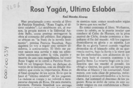 Rosa Yagán, último eslabón  [artículo] Raúl Morales Alvarez.