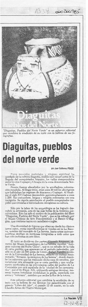 Diaguitas, pueblos del norte verde  [artículo] Juan Guillermo Prado.