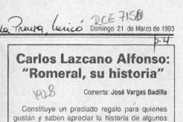 Carlos Lazcano Alfonso, "Romeral, su historia"