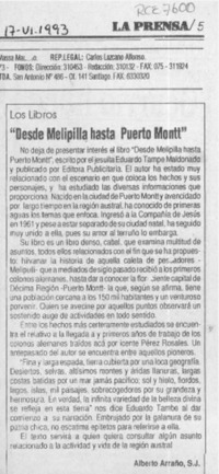 "Desde Melipulli hasta Puerto Montt"  [artículo] Alberto Arraño.