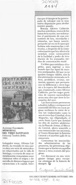 "Memorial del viejo Santiago"  [artículo] Eugenio García-Díaz.