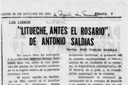 "Litueche, antes del rosario", de Antonio Saldías  [artículo] José Vargas Badilla.