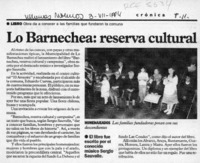 Lo Barnechea, reserva cultural  [artículo].