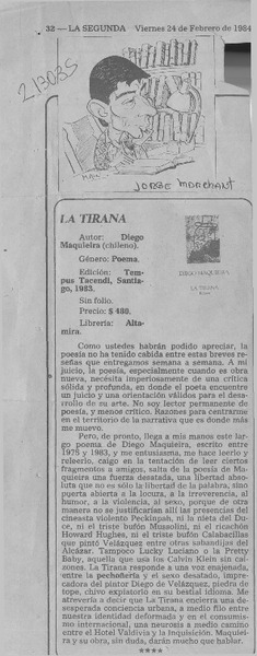 La Tirana  [artículo] Jorge Marchant.