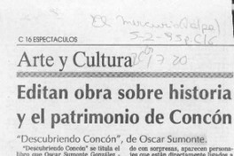 Editan obra sobre historia y el patrimonio de Concón  [artículo].