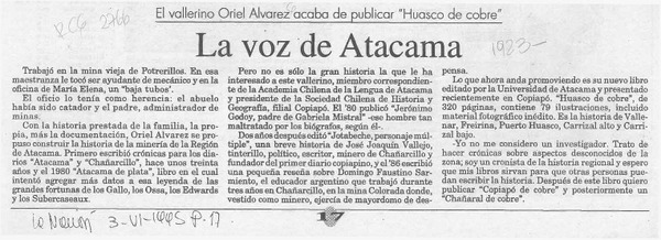 La Voz de Atacama  [artículo].