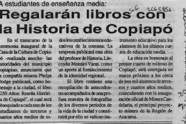 Regalarán libros con la historia de Copiapó  [artículo].