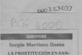 La prostitución en Santiago, 1813-1931, visión de las elites  [artículo] Sergio Martínez Baeza.