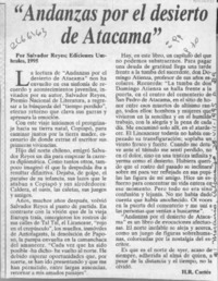 "Andanzas por el desierto de Atacama"  [artículo] H. R. Cortés.