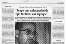 "Tengo una enfermedad de tipo terminal con Iquique"  [artículo] Rodrigo Ramos