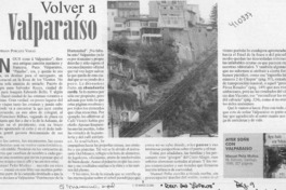 Volver a Valparaíso  [artículo] Hernán Poblete Varas
