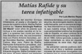 Matías Rafide y su tarea infatigable  [artículo] Luis Merino Reyes