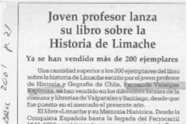 Joven profesor lanza su libro sobre la Historia de Limache  [artículo]