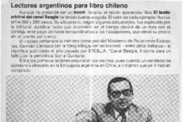 Lectores argentinos para libro chileno.  [artículo]