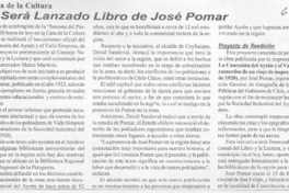 Hoy será lanzado libro de José Pomar.