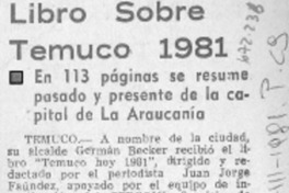 Libro sobre Temuco 1981.