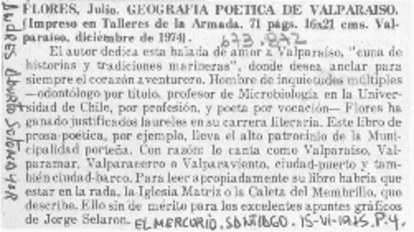 Geografía poética de Valparaíso