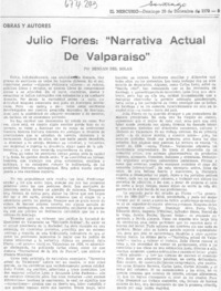 Julio Flores, "narrativa actual de Valparaíso"