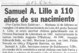 Samuel A. Lillo a 110 años de su nacimiento