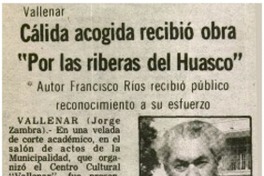 Cálida acogida recibió obra "Por las riberas del Huasco"