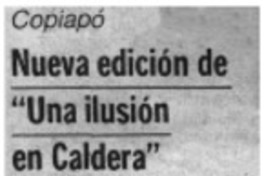 Nueva edición de "Una ilusión en Caldera".