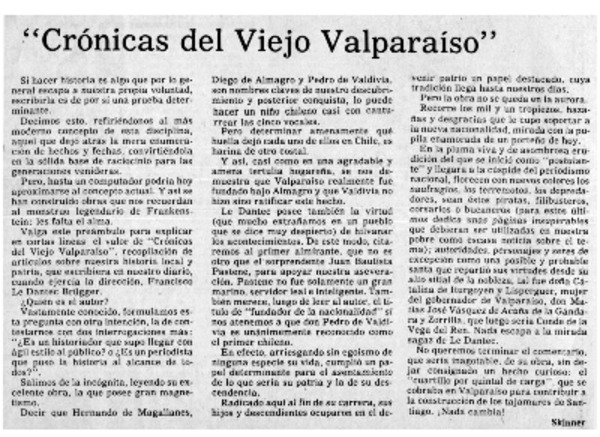 "Crónicas del viejo Valparaíso"