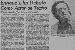 Enrique Lihn debuta como actor de teatro