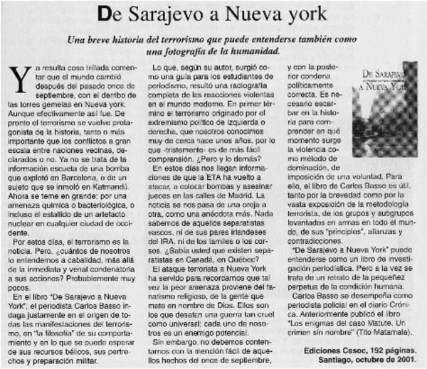 De Sarajevo a Nueva York
