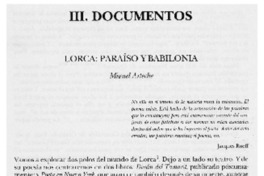 Lorca : Paraíso y Babilonia