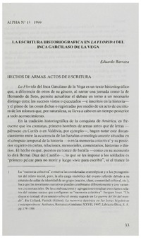 La escritura historiográfica en La Florida del Inca Garcilaso de la Vega