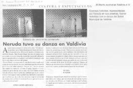 Neruda tuvo su danza en Valdivia