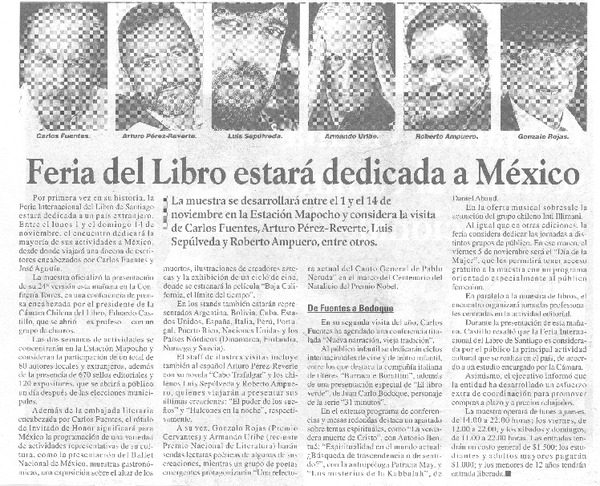Feria del libro estará dedicada a México