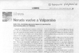 Neruda vuelve a Valparaíso