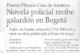 Novela policial recibe galardón en Bogotá