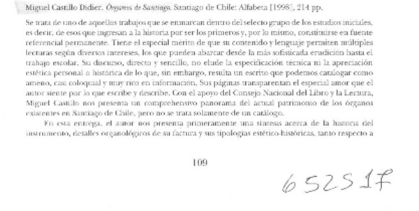 Órganos de Santiago  [artículo] Guillermo J. Marchant E.