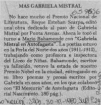 Más Gabriela Mistral.