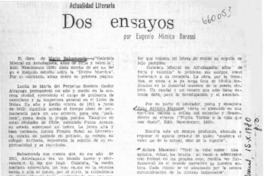 Dos ensayos  [artículo] Eugenio Mimica Barassi.