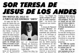 Sor Teresa de Jesús de Los Andes.