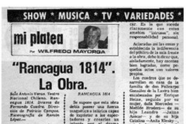 Rancagua 1814" la obra